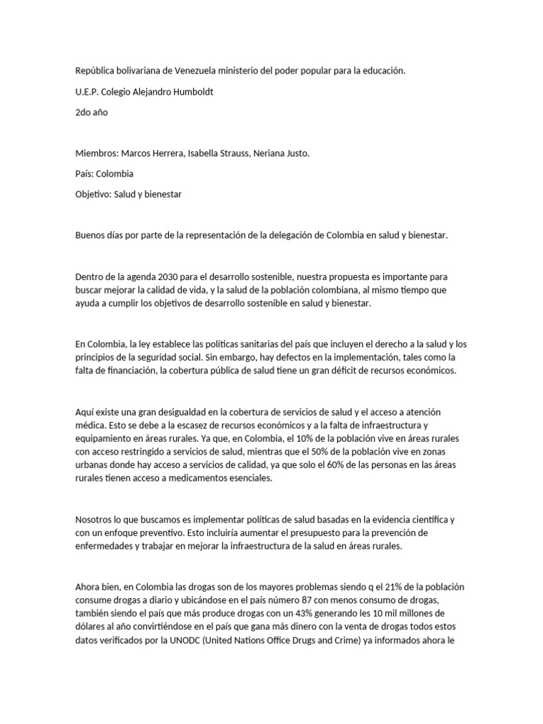 Propuestas de Salud y Bienestar en Colombia | PDF | Cuidado de la salud ...