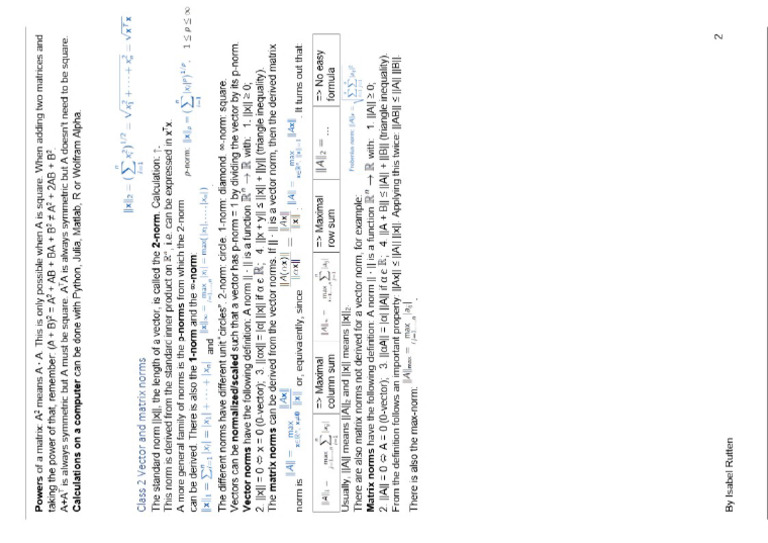 Linear Algebra (2DBI00) 2020 Summary 2 | PDF