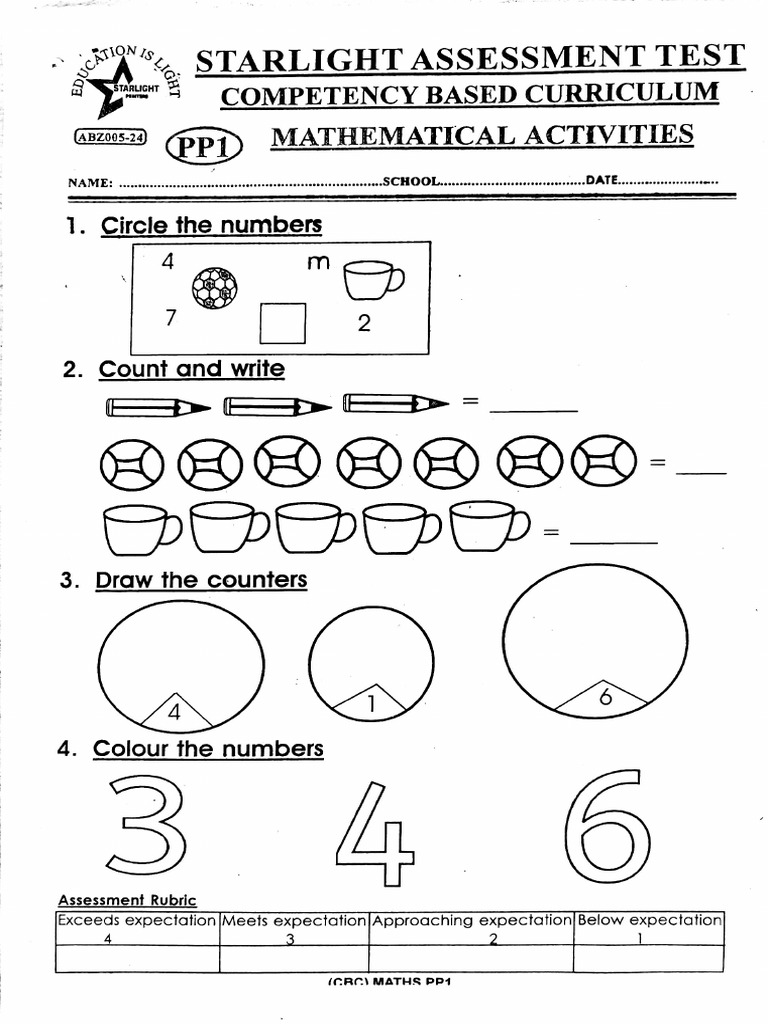 PP1 005 Starlight Assessment Test All Subjects PDF | PDF