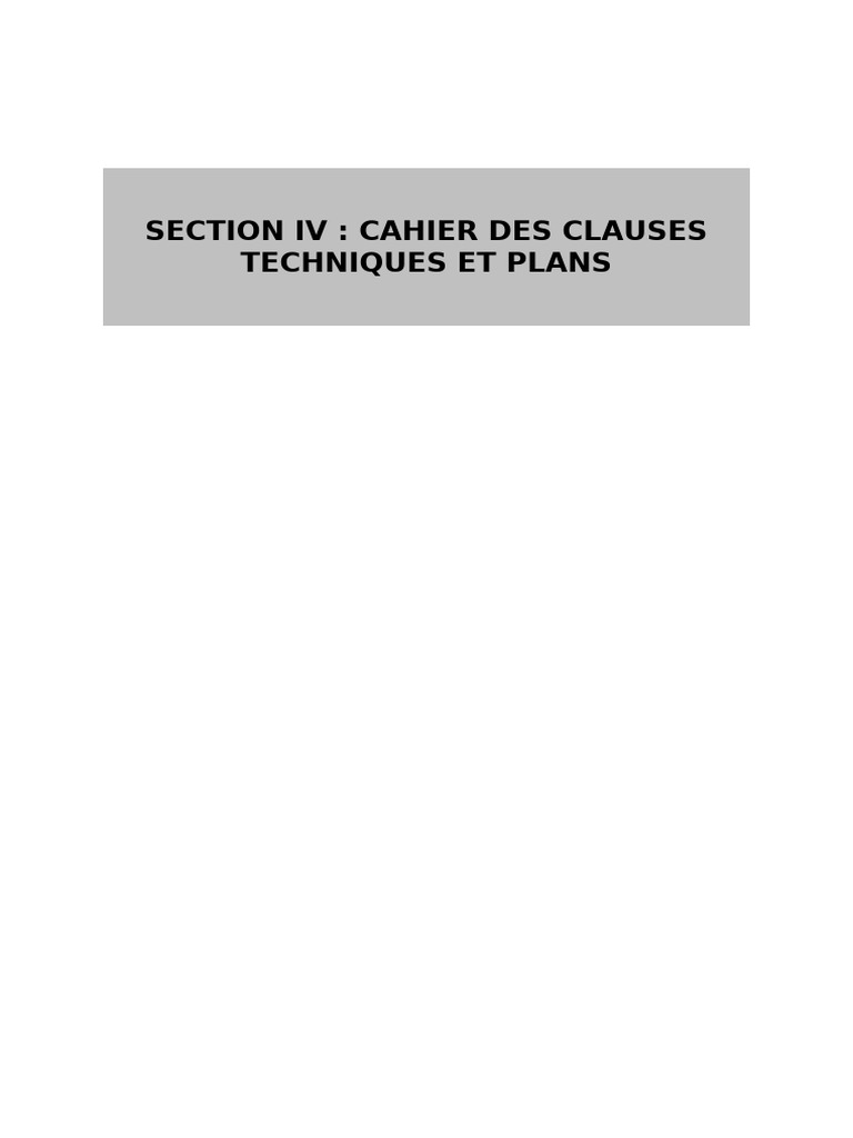 Cahier des Clauses Techniques Latrines | PDF | Béton | Ciment