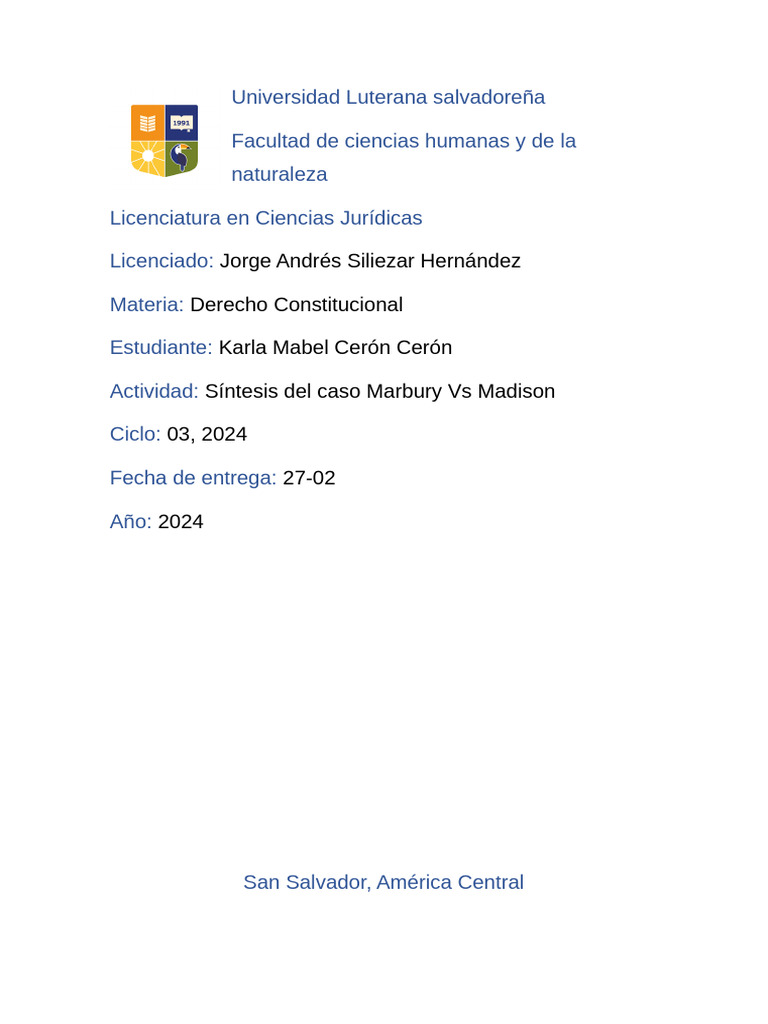 Análisis del caso Marbury vs Madison | PDF | Marbury V. Madison | James ...