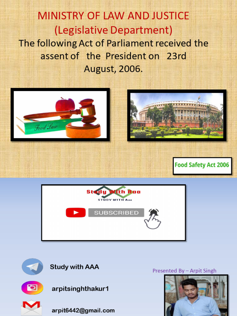 Food Safety and Standards Act Overview | PDF | Food Safety | Risk