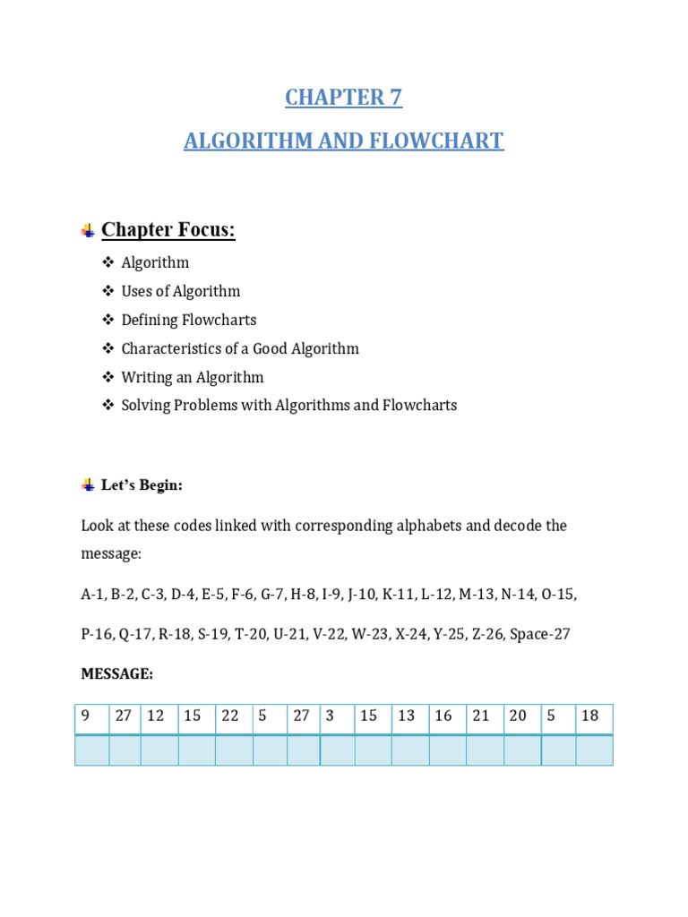 Chapter 7 Algorithm and Flowchart | PDF | Algorithms | Mathematics