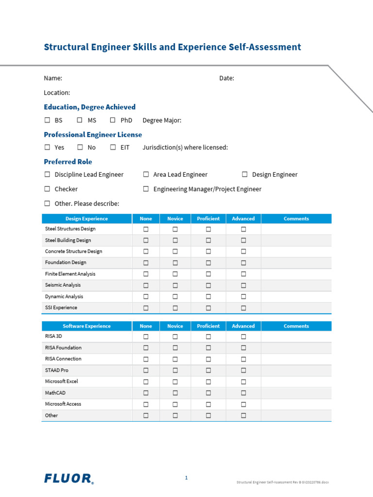 Structural Engineer Self-Assessment Rev C GV20220786 | PDF ...
