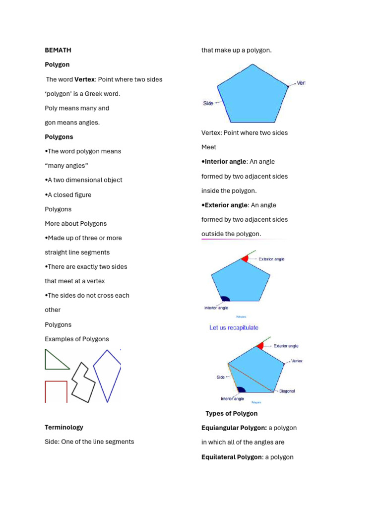 Understanding Polygons and Their Properties | PDF | Polygon | Angle