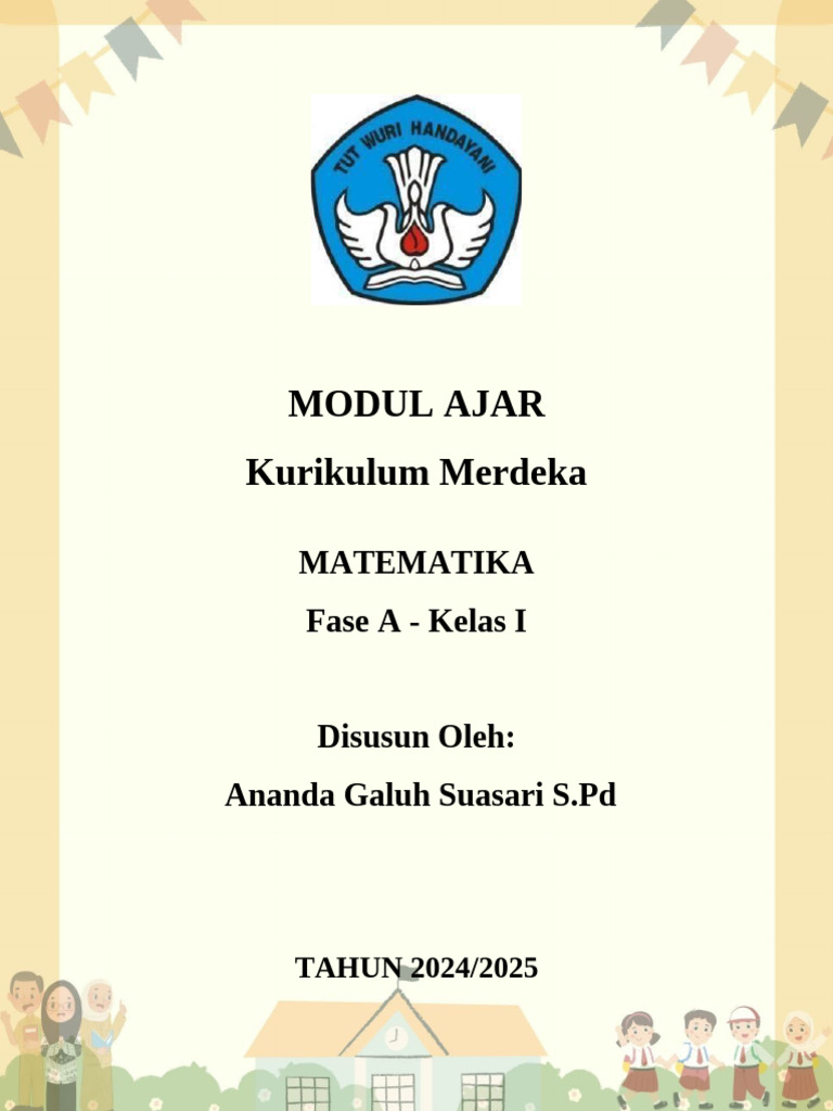 Modul Ajar Matematika Kelas I 2024 | PDF