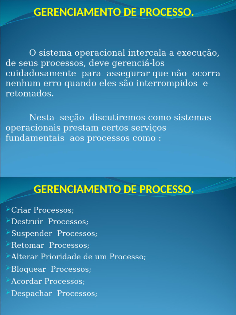 Aula3 Gerenciamento de Processo | PDF | Processo (informática ...