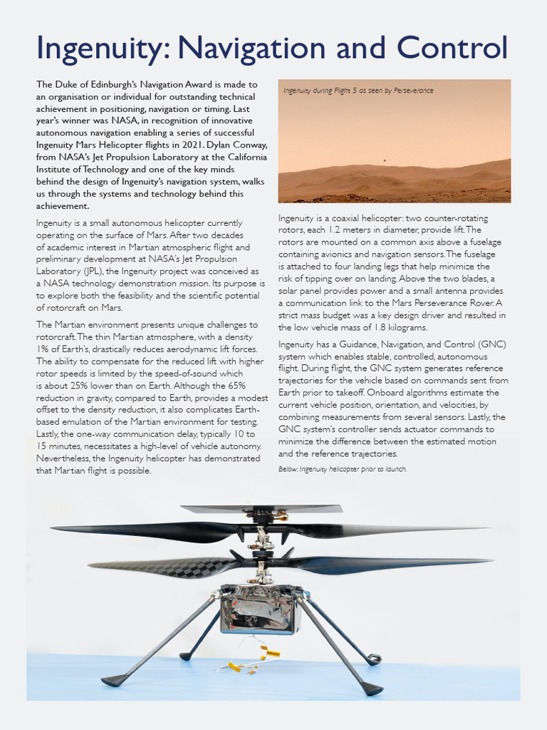 Ingenuity Mars Helicopter Navigation System | PDF