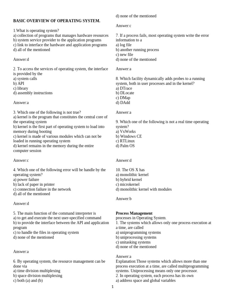 Sanfoundry OS | PDF | Scheduling (Computing) | Process (Computing)