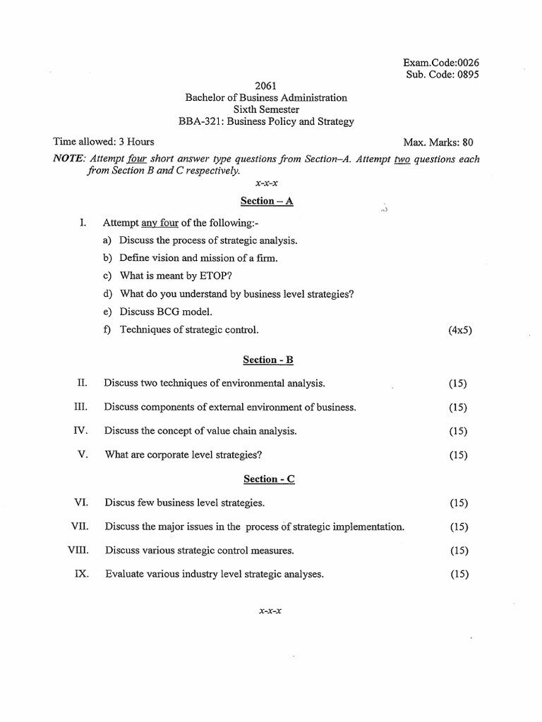 Bba 6 Sem 2021 | PDF