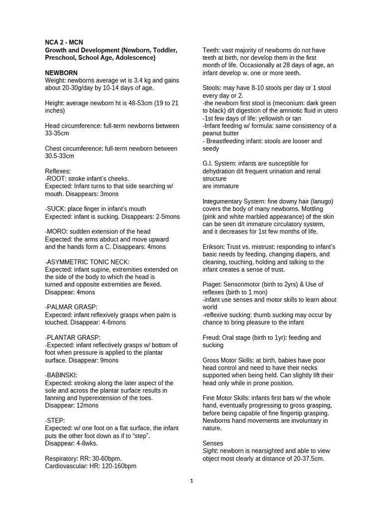 Infant Growth and Development Guide | PDF | Adolescence | Infants