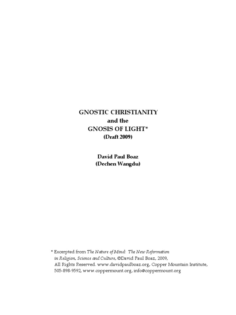 Gnostic Christianity The Gnosis of Light | PDF | Gnosis | Gnosticism