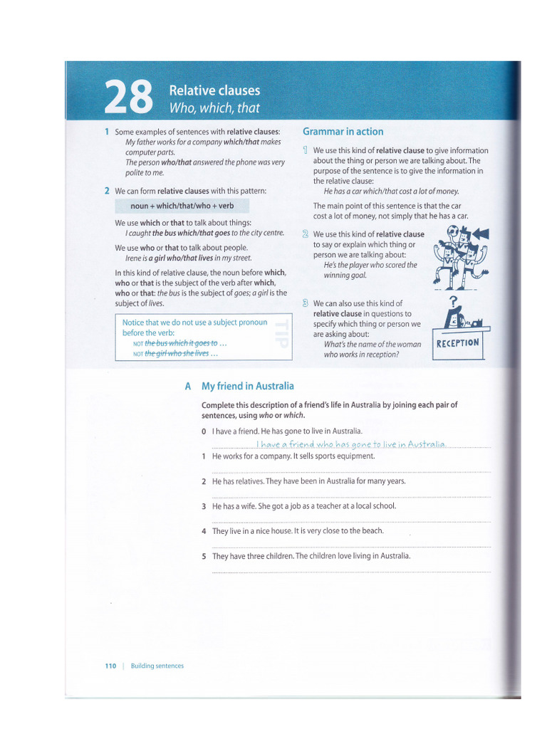 Relative Clauses Exercise 3 With The Key Pdf