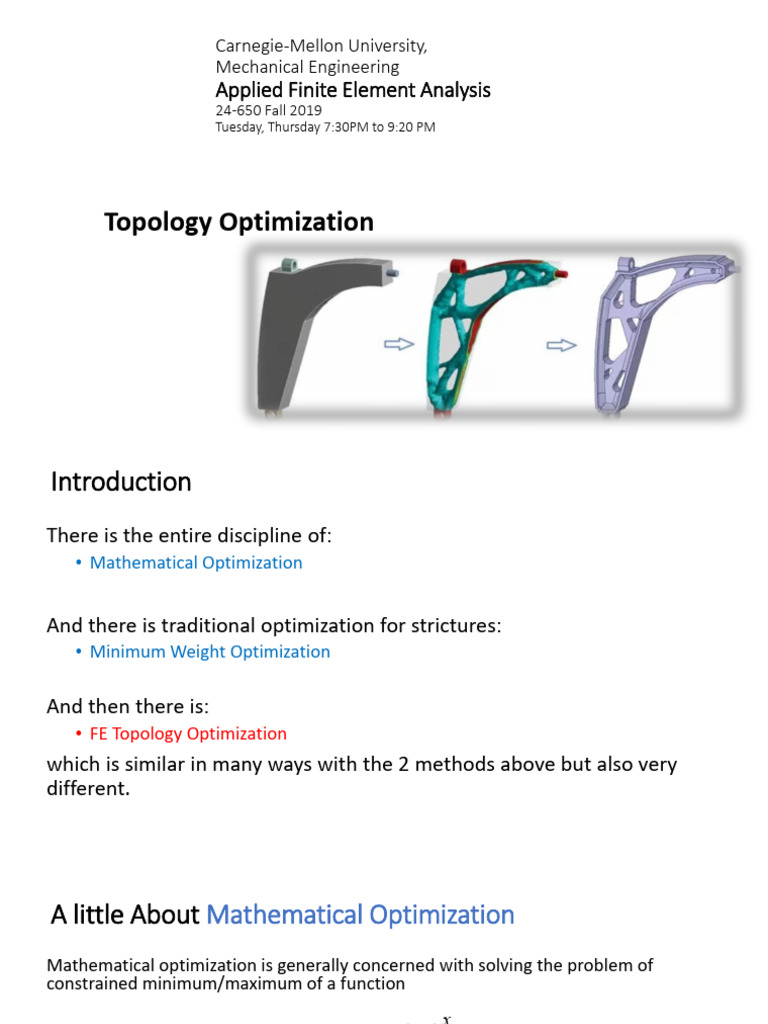 Topology Optimization Techniques at CMU | PDF | Mathematical ...