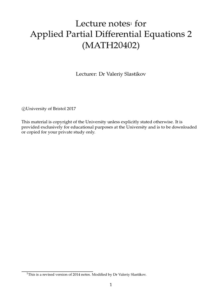 Apde 2 | PDF | Partial Differential Equation | Ordinary Differential ...