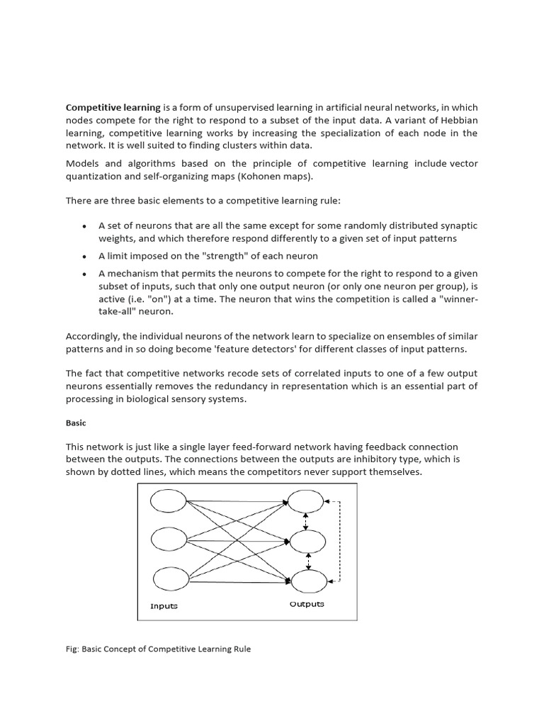 Competitive Learning in Neural Networks | PDF | Computational ...