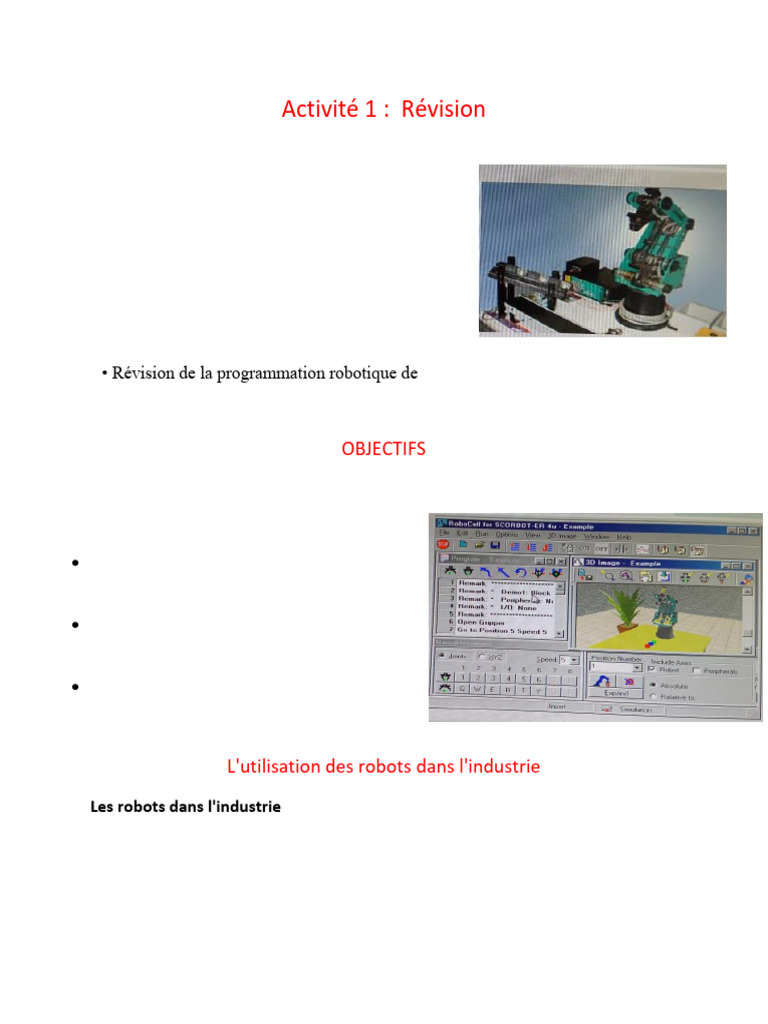 Révision de la programmation robotique | PDF | Robotique | Programme ...