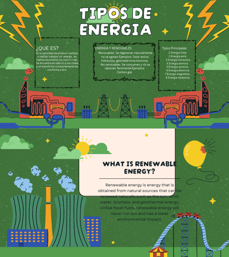 Green and Yellow Illustrative Renewable Energy Presentation | PDF