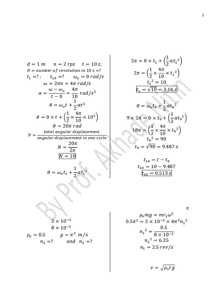 Rotational Dynamics Problem Solutions | PDF | Applied And ...