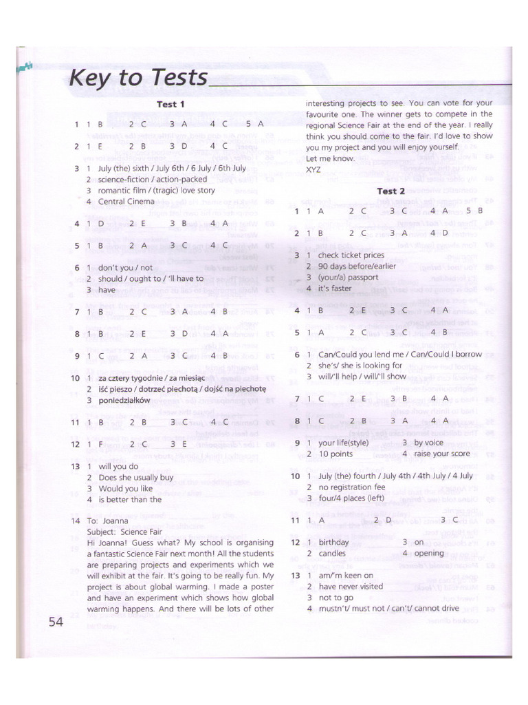 Klucz Practice Tests II | PDF