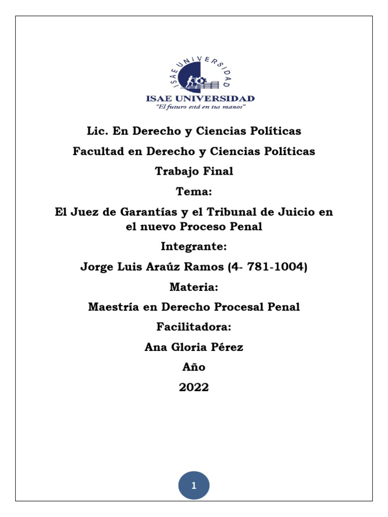 Juez de Garantías en el Proceso Penal | PDF | Apelación | Debido al proceso