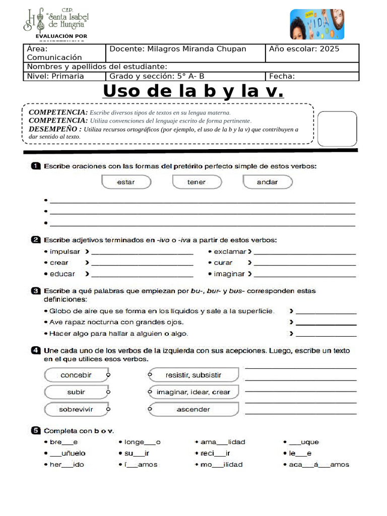 Uso de La b y La V | PDF