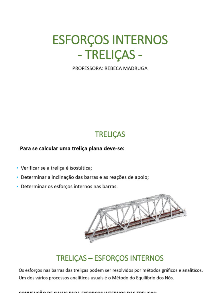 Aula12 TRELIÇAS | PDF | Treliça