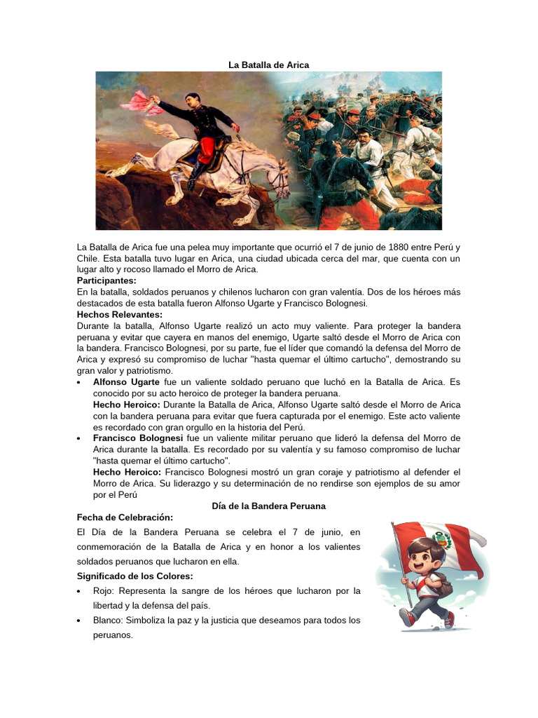 Héroes Y Hechos De La Batalla De Arica Pdf Perú América Del Sur 