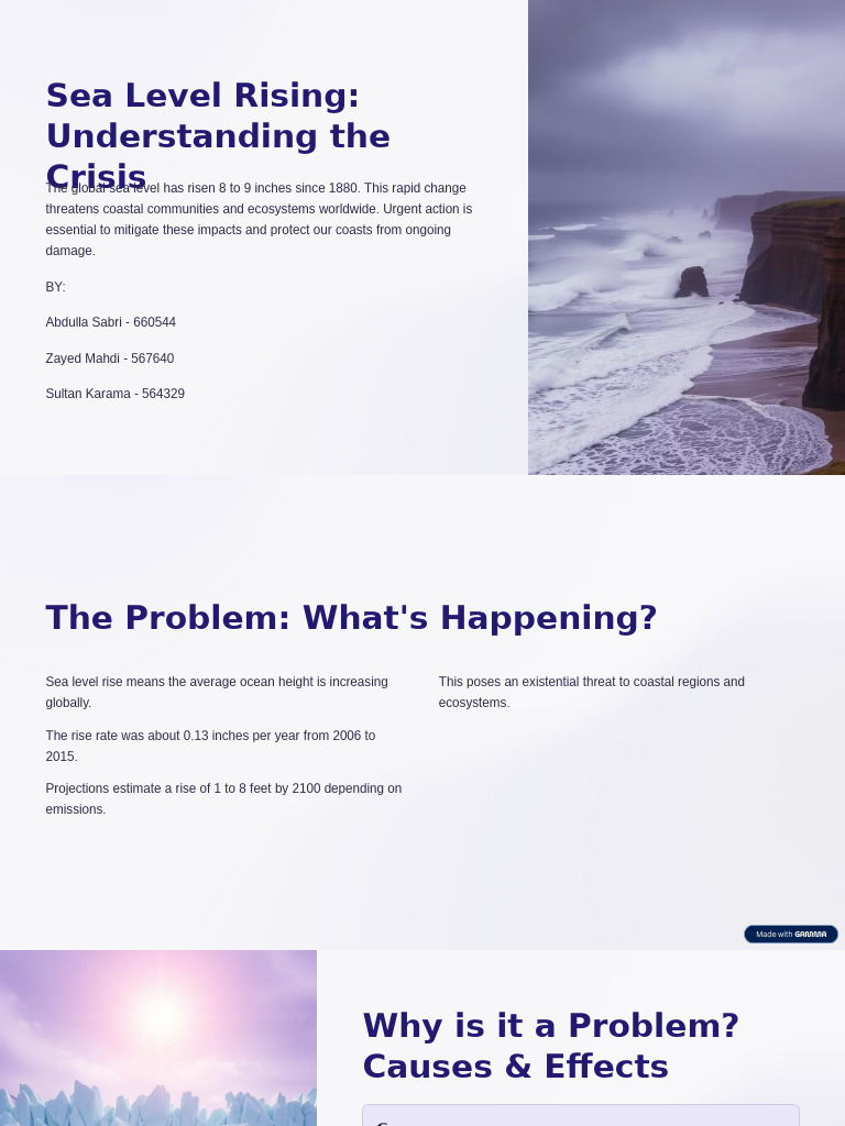 Sea Level Rise: Causes and Solutions | PDF | Sea Level Rise | Flood