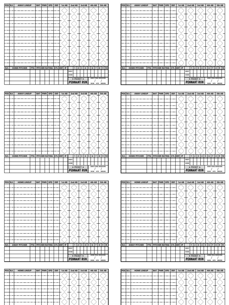 Baseball Game Lineup and Boxscore | PDF | Team Sports | Ball Games