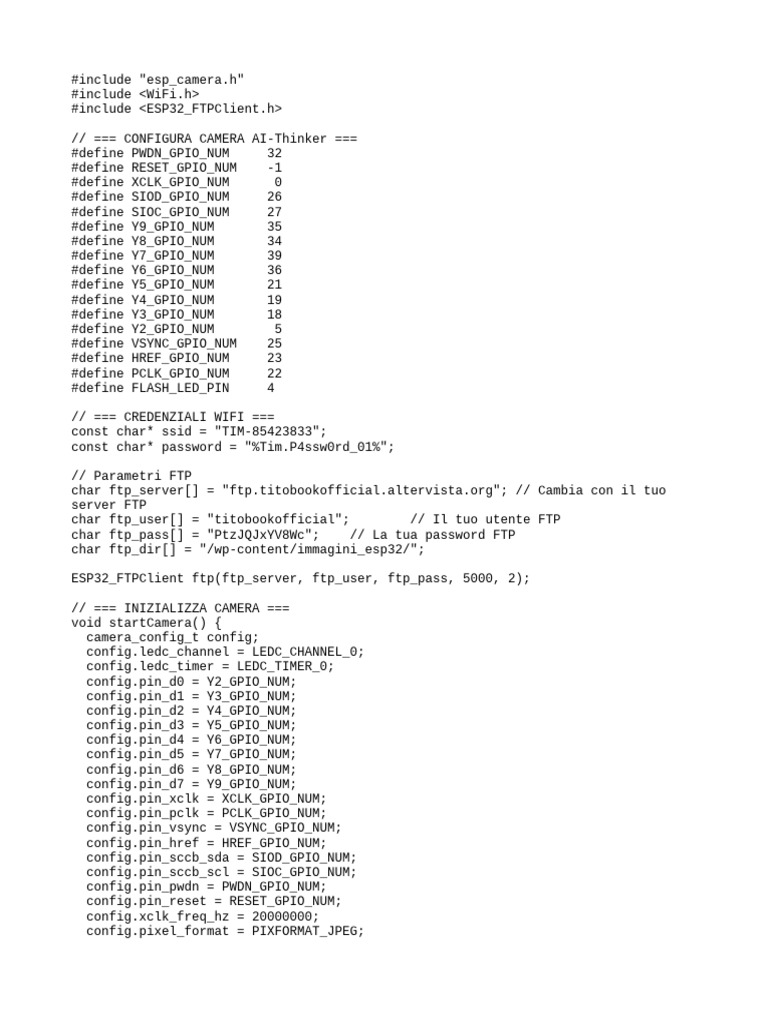 Script Camera Esp32 | PDF
