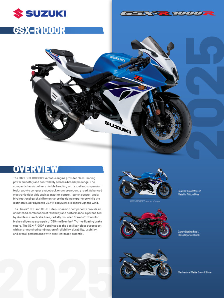 2025 Sportbike GSXR1000 ROSR30 | PDF | Anti Lock Braking System | Engines