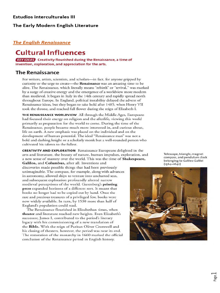 English Renaissance Literature Overview | PDF | House Of York | House ...