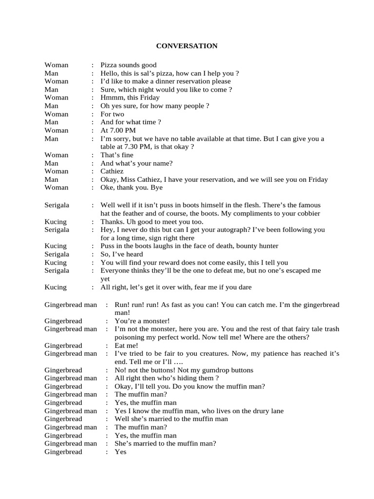 Dinner Reservation at Sal's Pizza | PDF