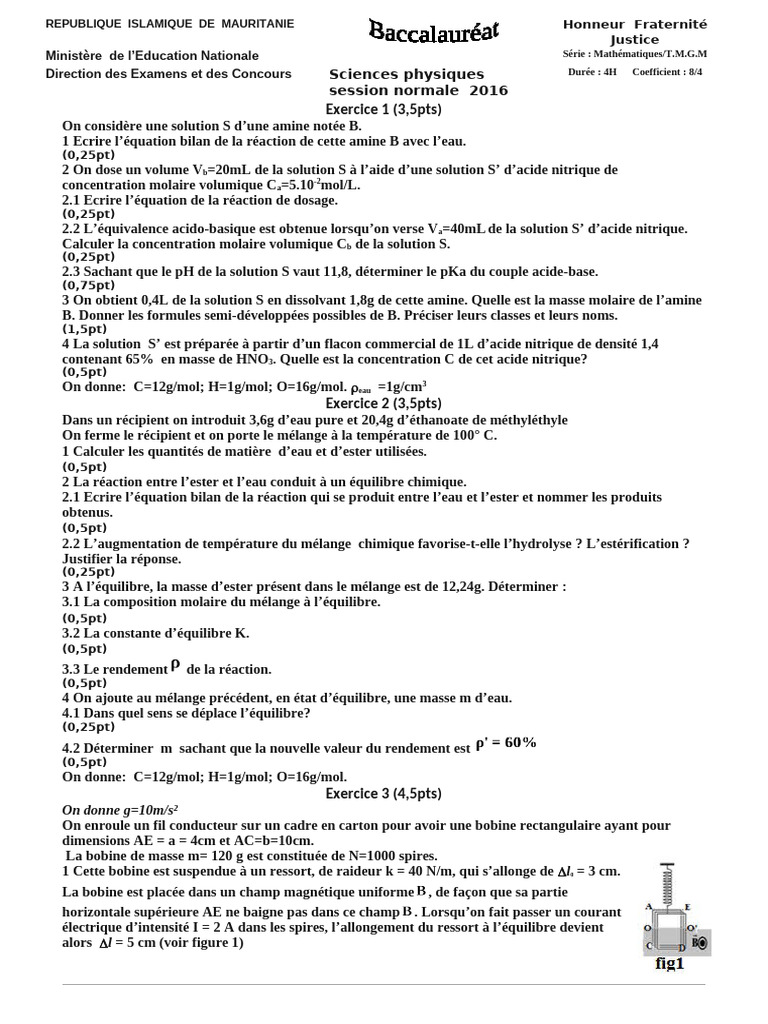Réactions chimiques et calculs de concentrations | PDF | Équilibre ...