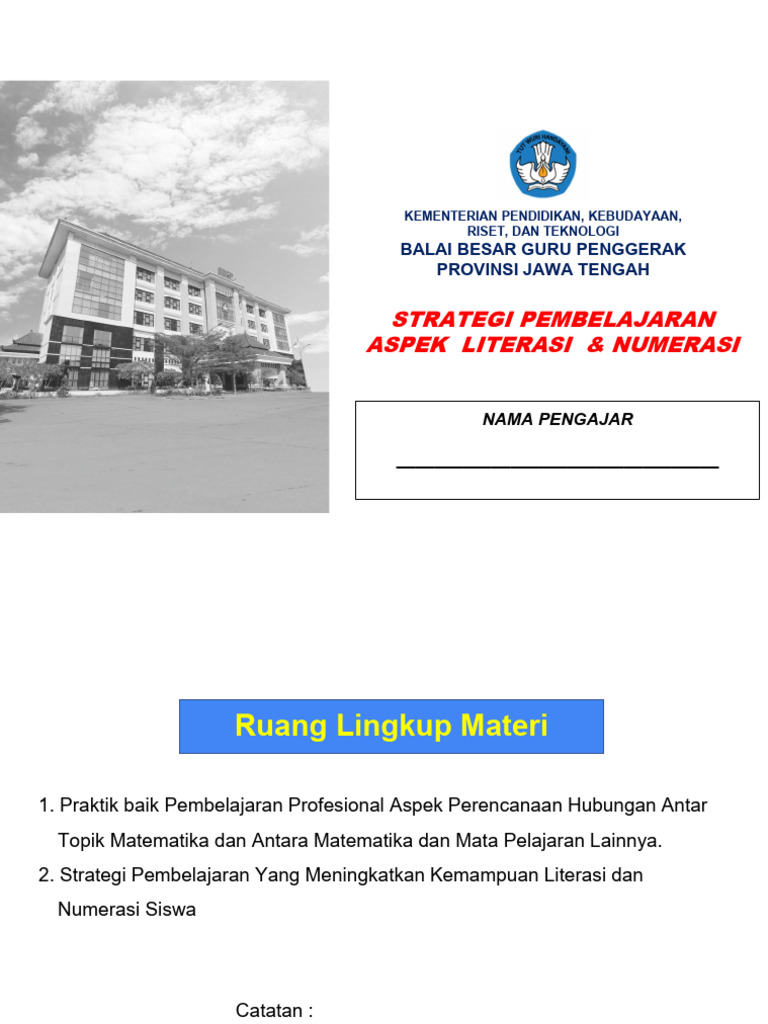 Startegi Pembelajaran Litnum | PDF