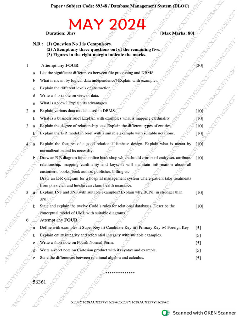 DBMS Pyq | PDF