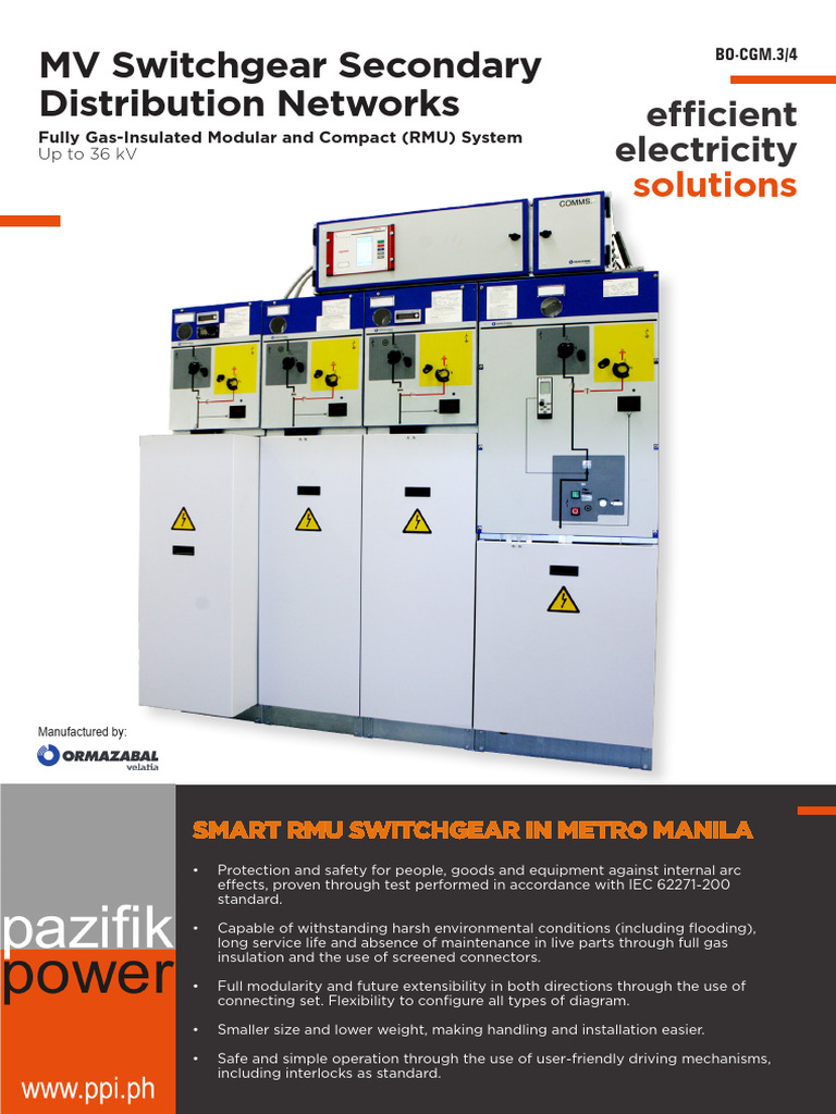 Gas-Insulated MV Switchgear Solutions | PDF | Transformer | Switch