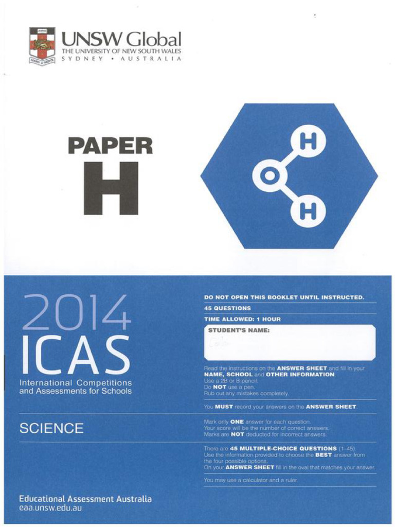 2014 Icas Science Paper H - Toaz - Info | PDF