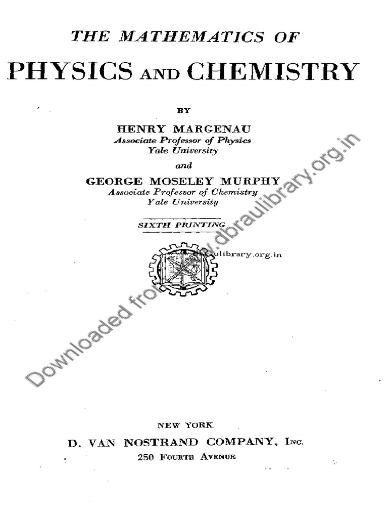 The Mathematics of Physics and Chemistry | PDF