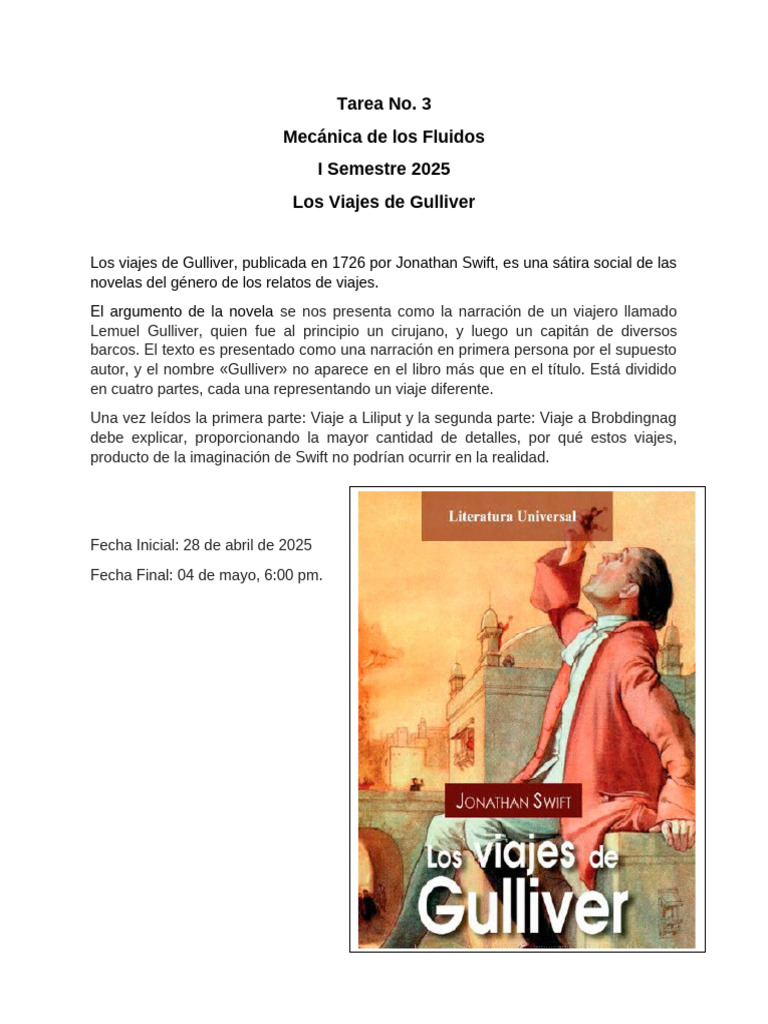 Tarea No. 3. Los Viajes de Gulliver | PDF