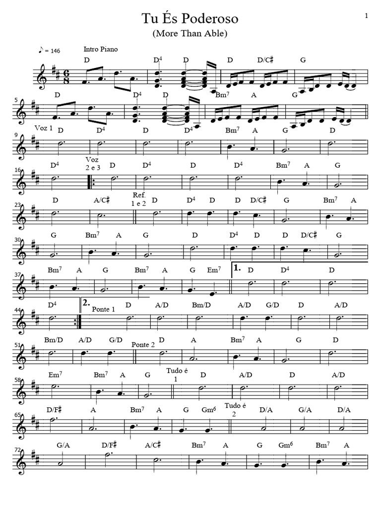 Cifras e Letra: Tu És Poderoso | PDF
