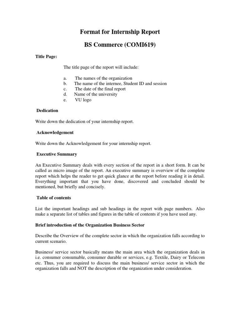 Internship Report Format Guide | PDF | Swot Analysis | Performance ...