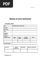 Business Impact Analysis Template