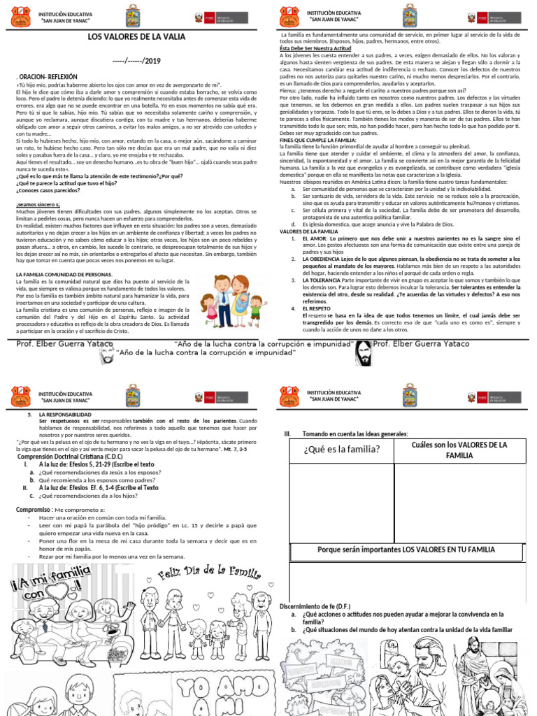 Valores y Reflexiones sobre la Familia | PDF | Amor | eucaristía
