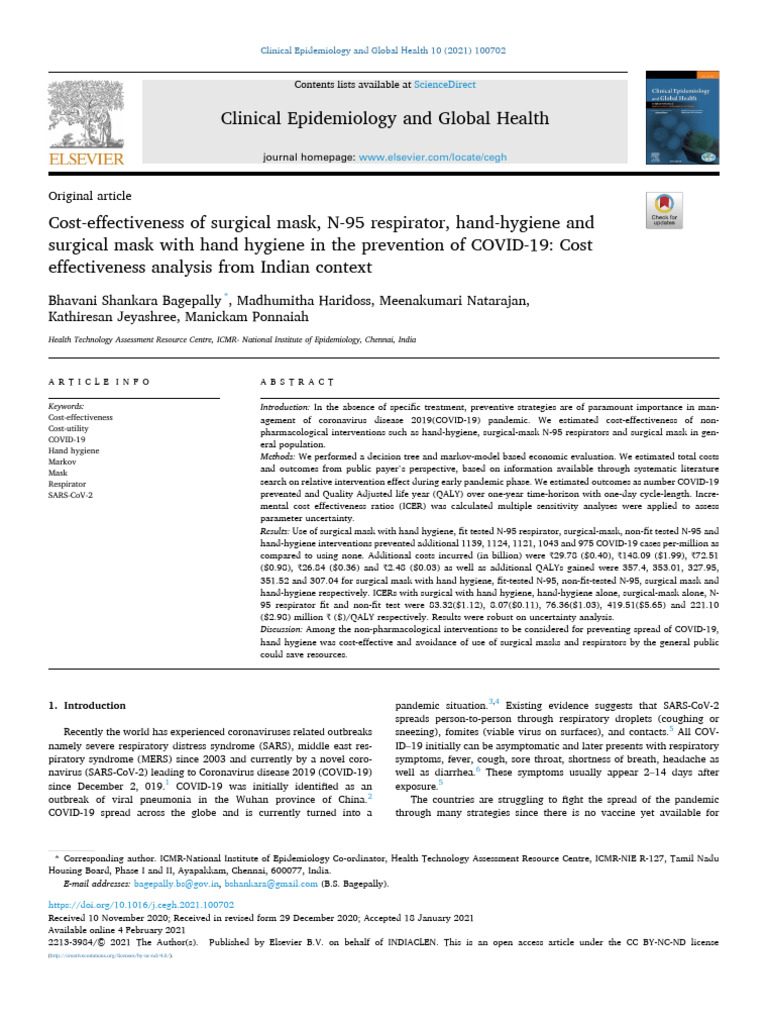 1 s2.0 S2213398421000063 Main | PDF | Cost Effectiveness Analysis ...