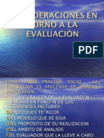 Consideraciones en Torno A La Evaluacion