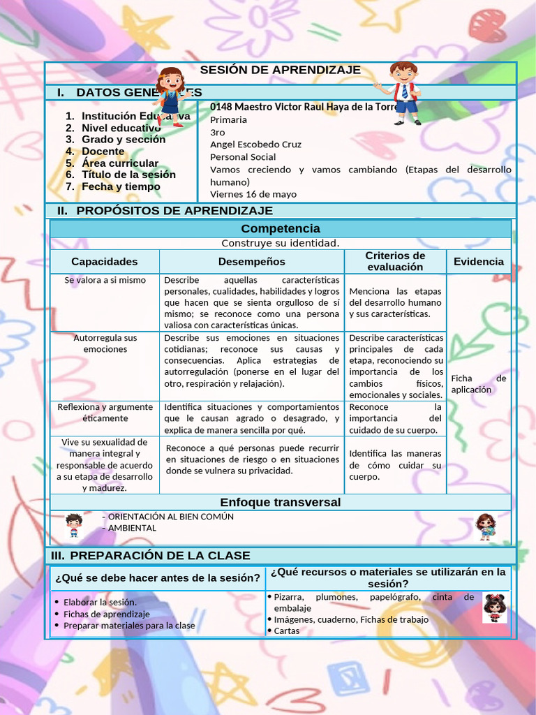 3° Ses P.S. Vamos Creciendo y Vamos Cambiando (Etapas Del Desarrollo ...