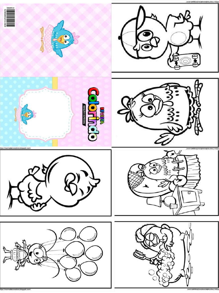 Mini Livro de Colorir Galinha Pintadinha | PDF