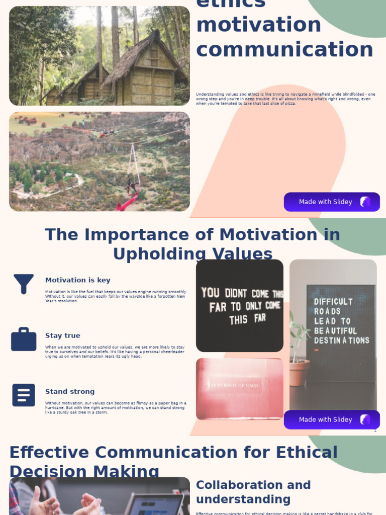 Values and Ethics Motivation Communication | PDF | Integrity | Leadership